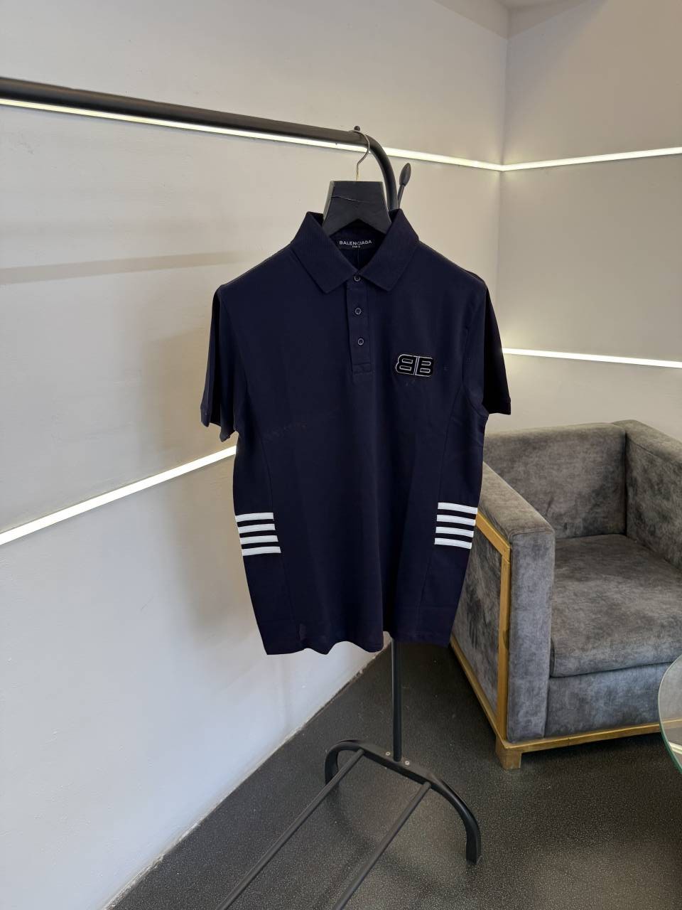Balenciag a luxurious imported polo tshirt navy blue Sale