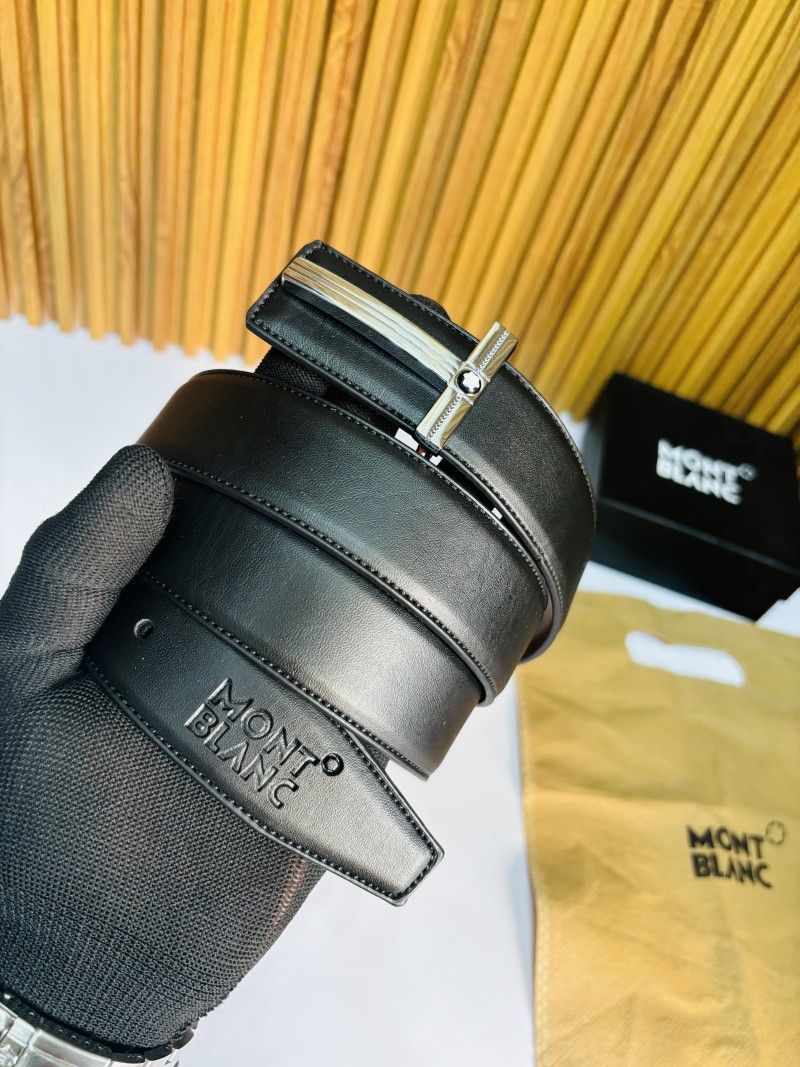 01 MONT BLANC SILVER PREMIUM QUALITY REVERSIBLE BELT WITH BOX