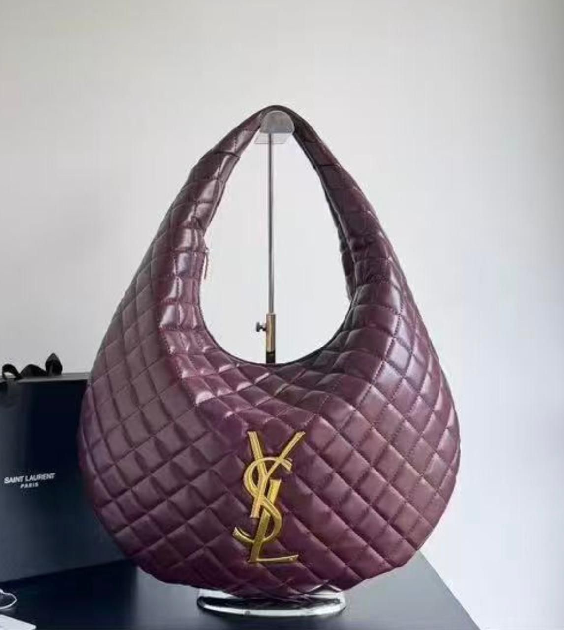 Ysl Icare Quilted Nappa Hobo Shoulder Tote Bag With Original Dust Cover & Tags