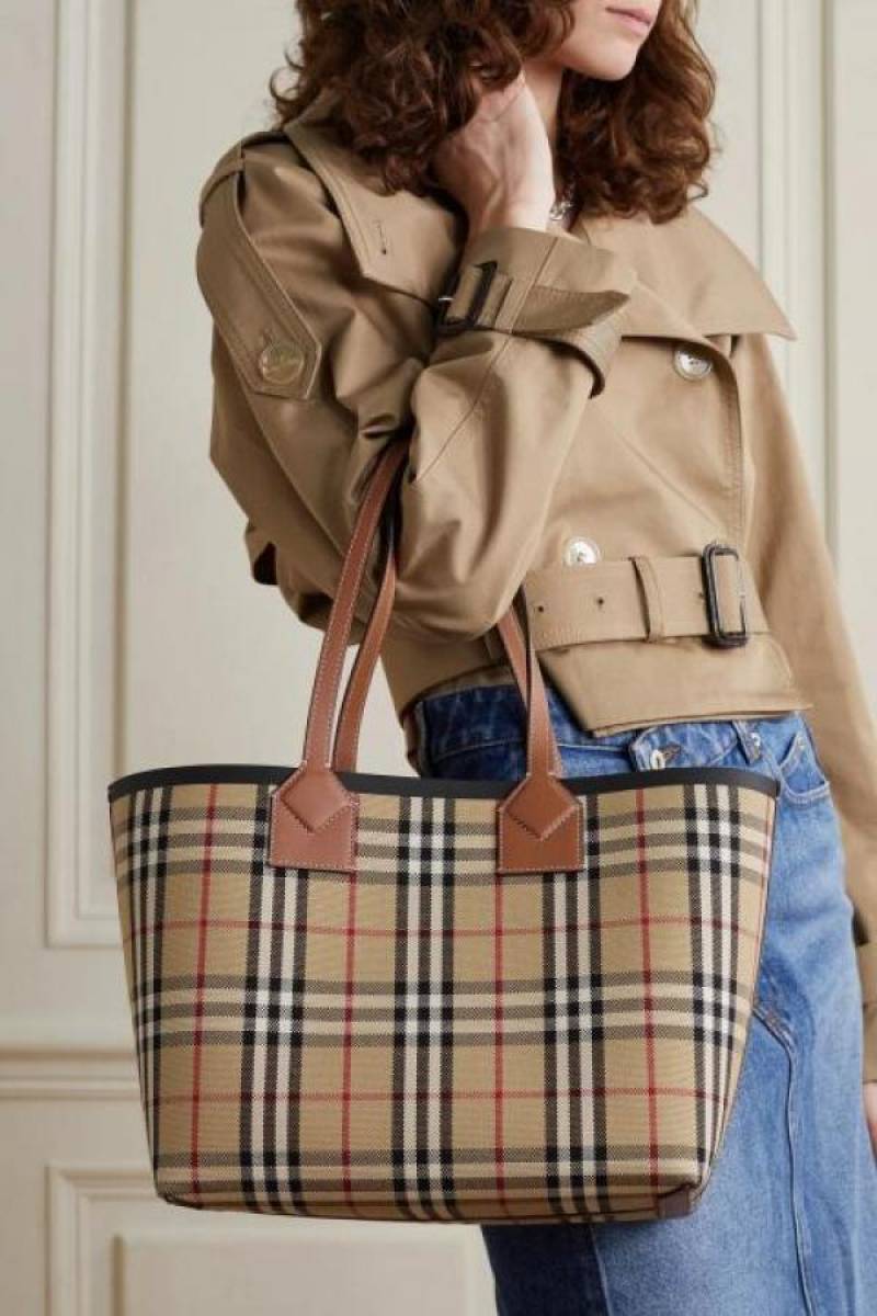 Burbberry London Tote Bag With Detachable Pouch & Dust Bag (Brown - 1155)