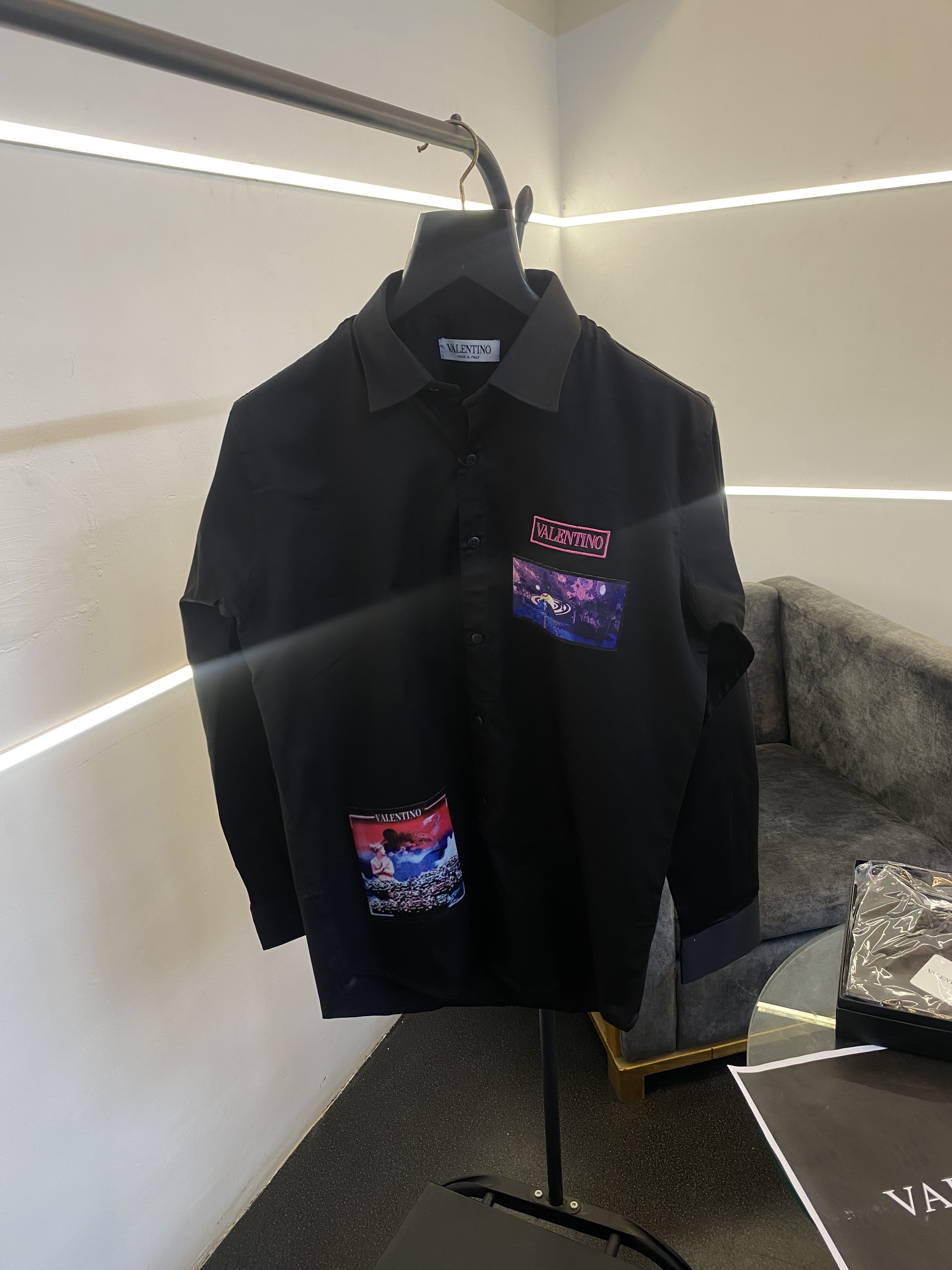 Valentyno garavani water nights patches box pack shirt black