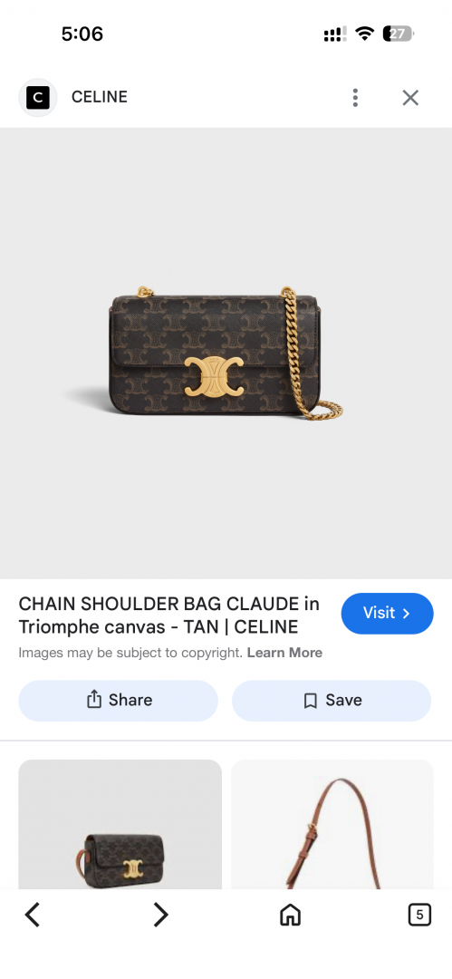 Celine Shoulder Bag Claude Triomphe With OriginalBox Packing
