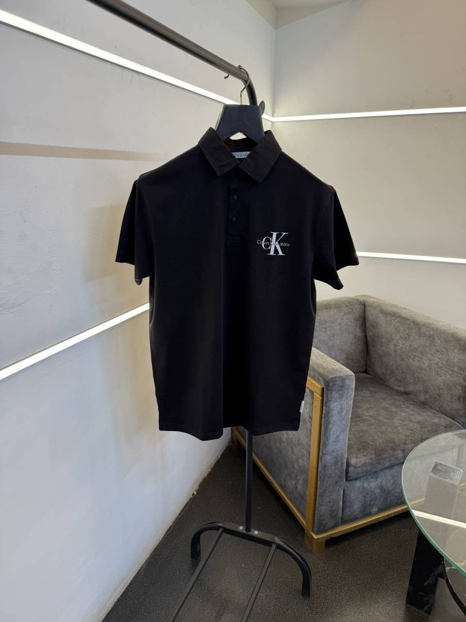 Calvin kline black front and back print turkish imported polo Tshirt
