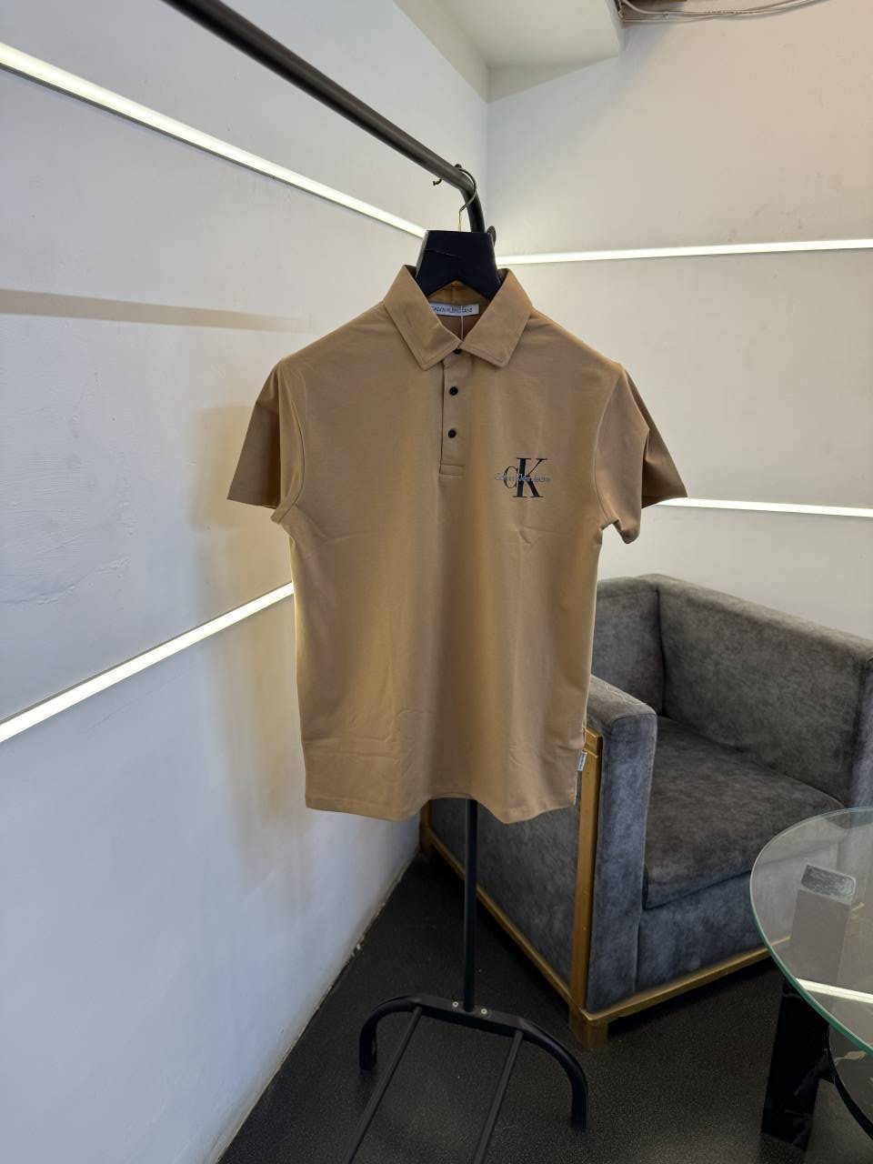 Calvin kline brown front and back print turkish imported polo Tshirt
