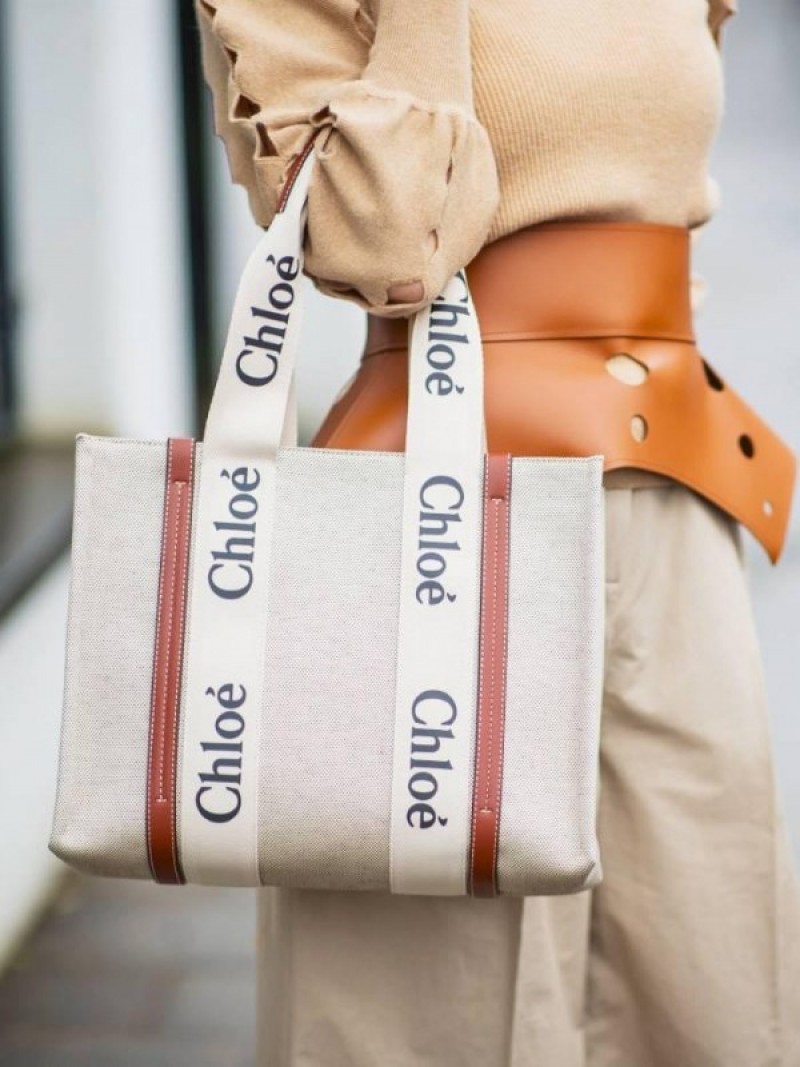 CHLOE Medium Woody Tote Bag With Dust Bag (White - 397) video