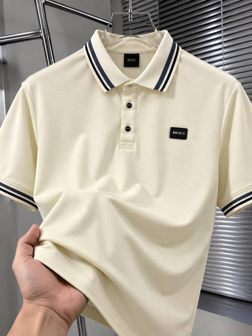 Boss Chest Logo Polo T-shirt Cream