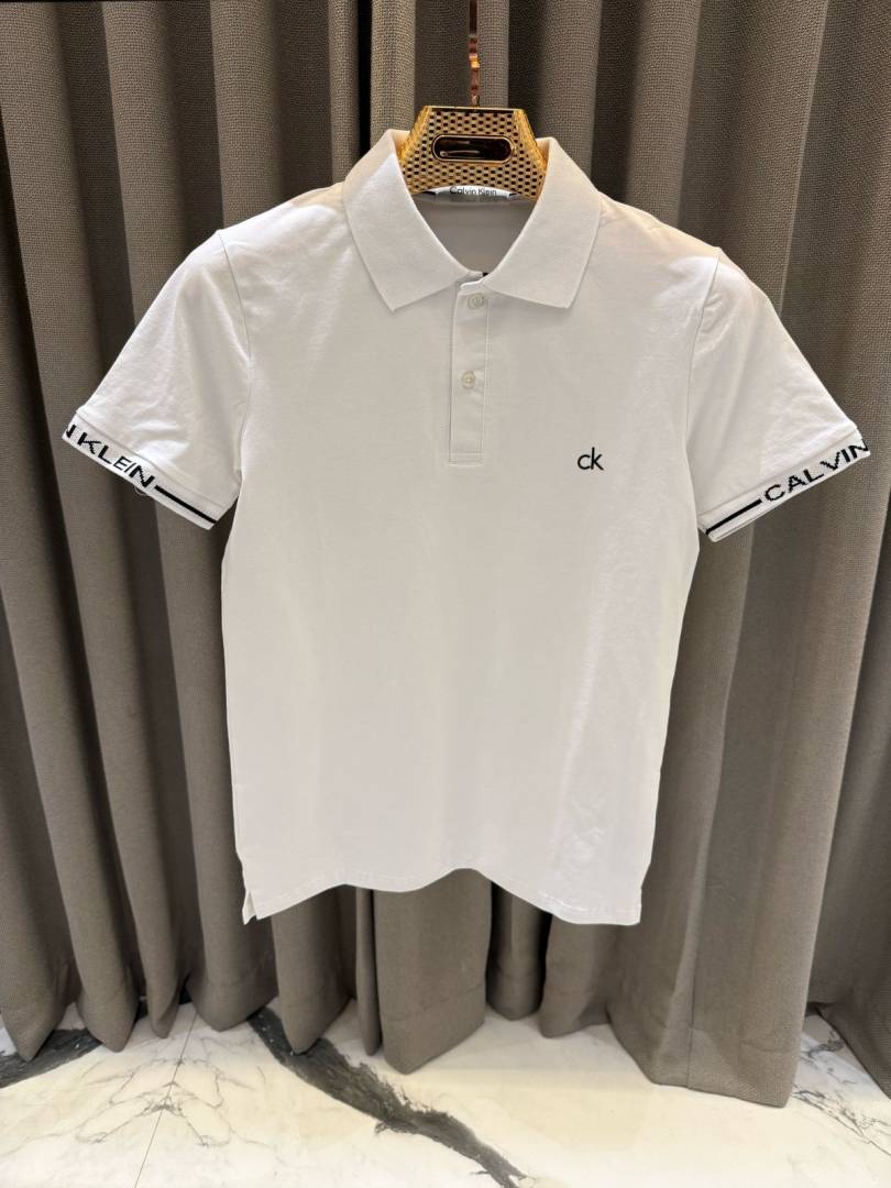 Calvin Kline Chest Logo Polo T-shirt White