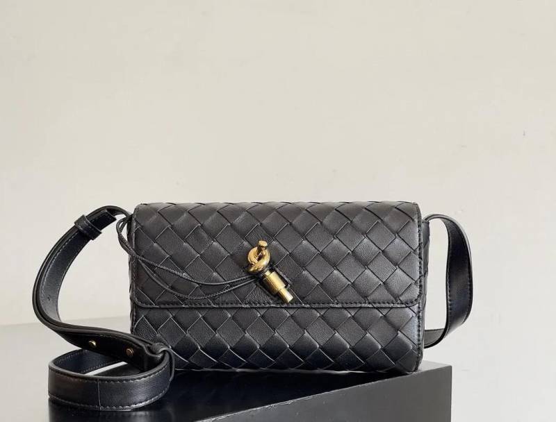 Bottega Veneta Black Andiamo Crossbody Bag With Original Box & Dust Cover