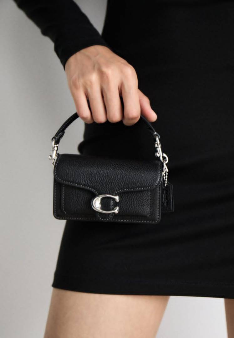 Coach Tabby 12 Mini Black Silver Crossbody With OriginalBox DustCover CarryBag video