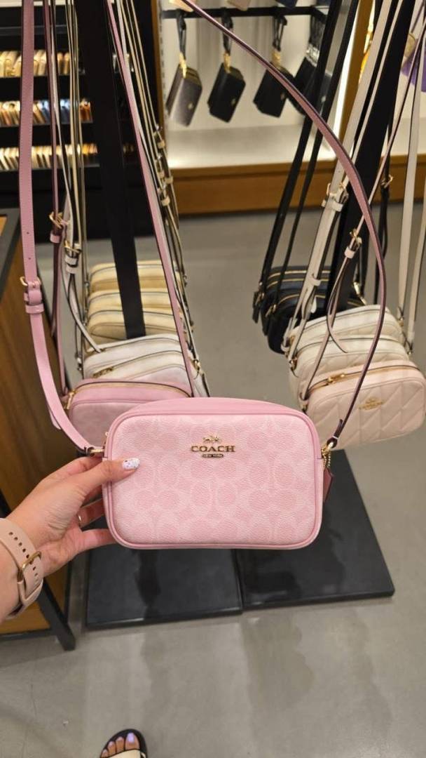 Coacch Jamie Pink Camera Crossbody Bag With OriginalBox DustCover CarryBag