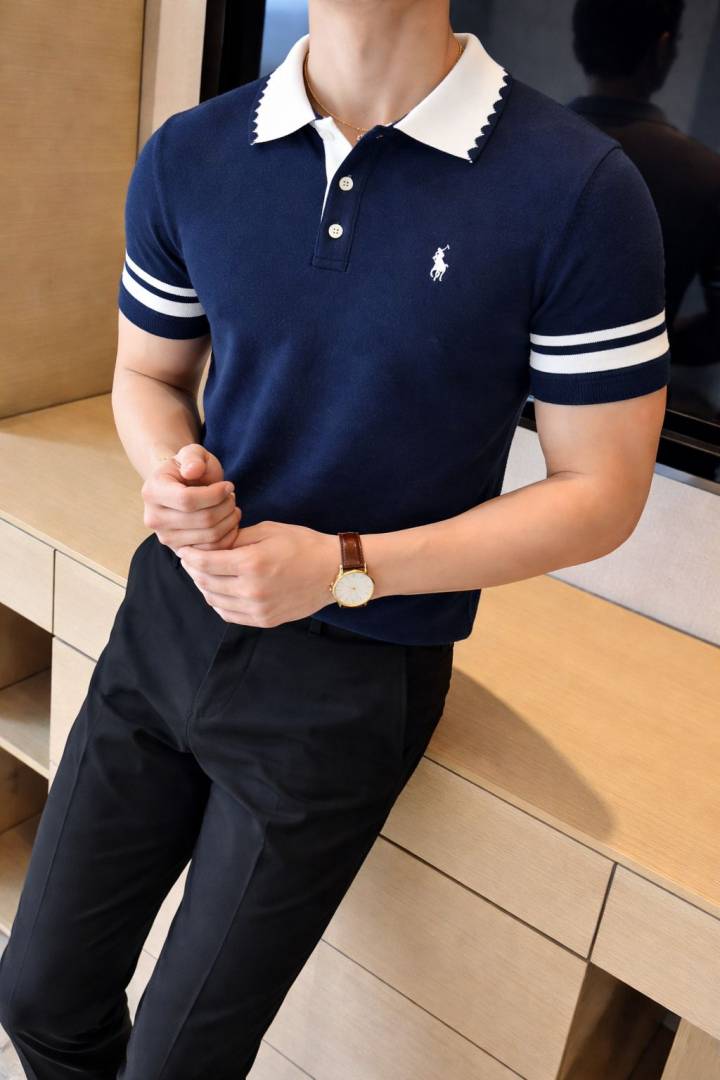_lauren chest logo polo t-shirt navy