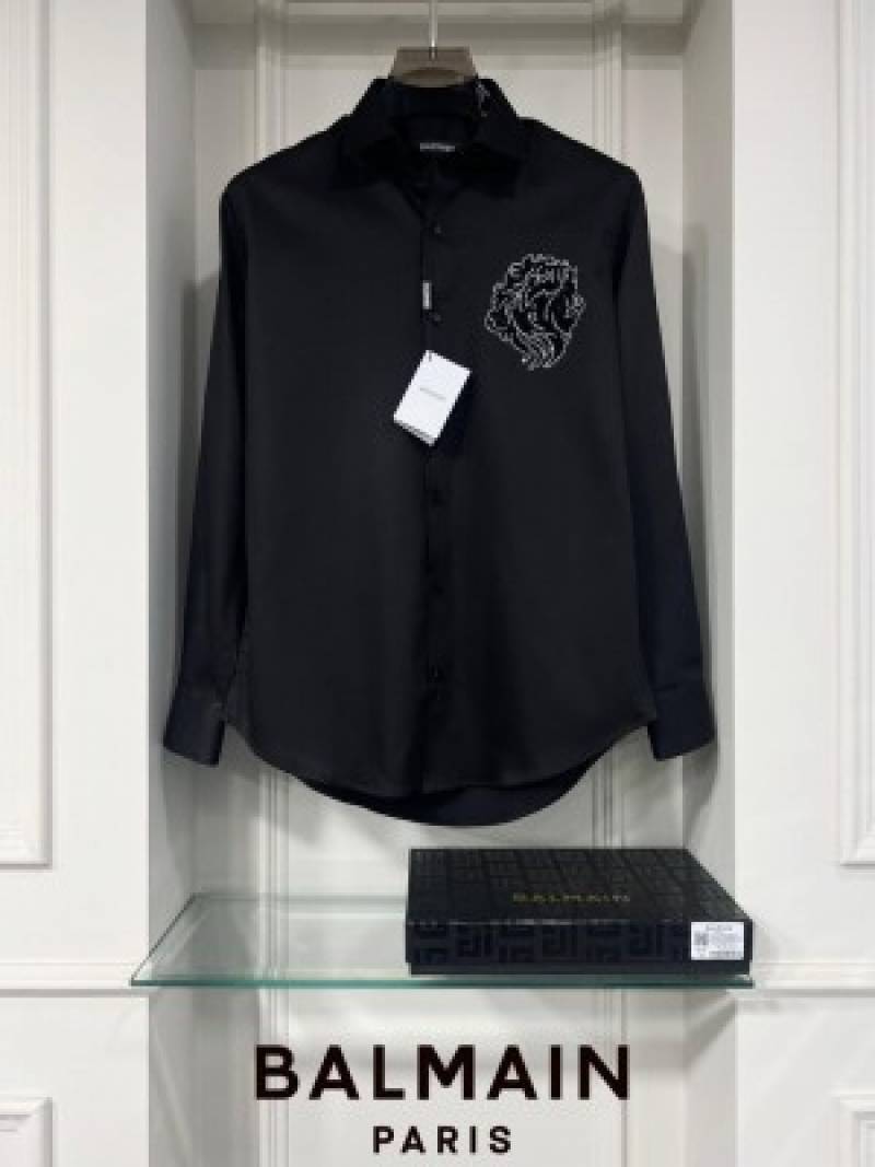 Balman Chest Lion Diamond Logo Box Pack Full Sleeves Shirt Black