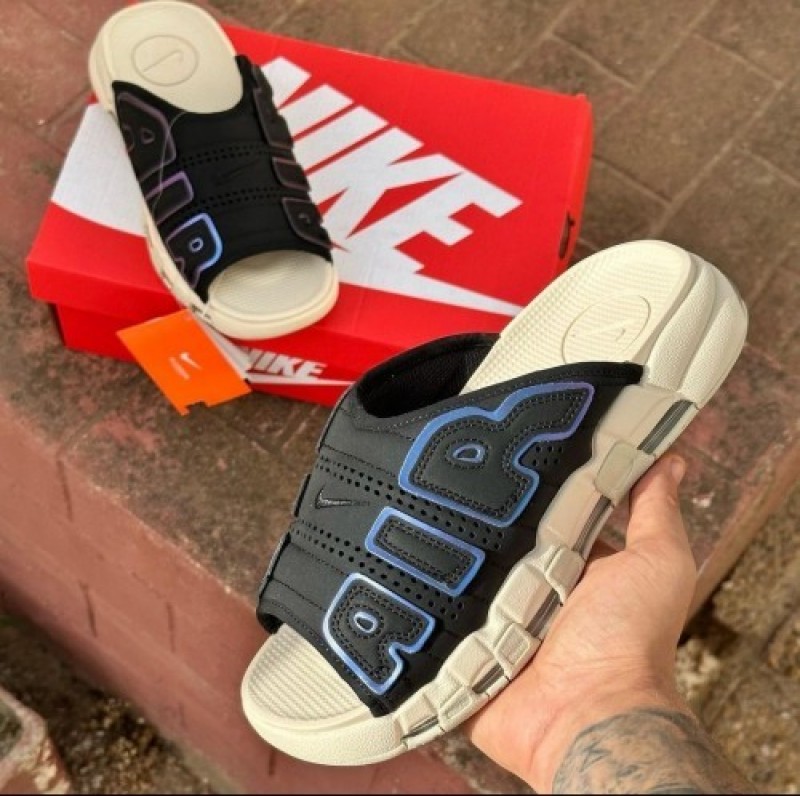 .Nikkee air uptempo slide cream multi black
