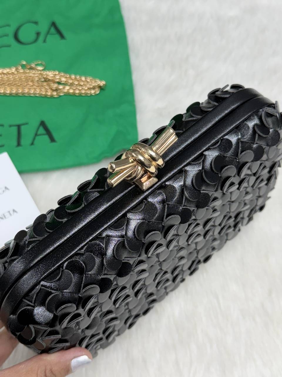 Bottega_Veneta_Black_67_Knot_Leather_Clutch_With_OriginalBox_DustCover_Highend