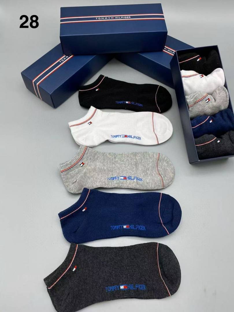 28 Tomm.Y H Premium Cotton Socks 5 Pairs With Og Box