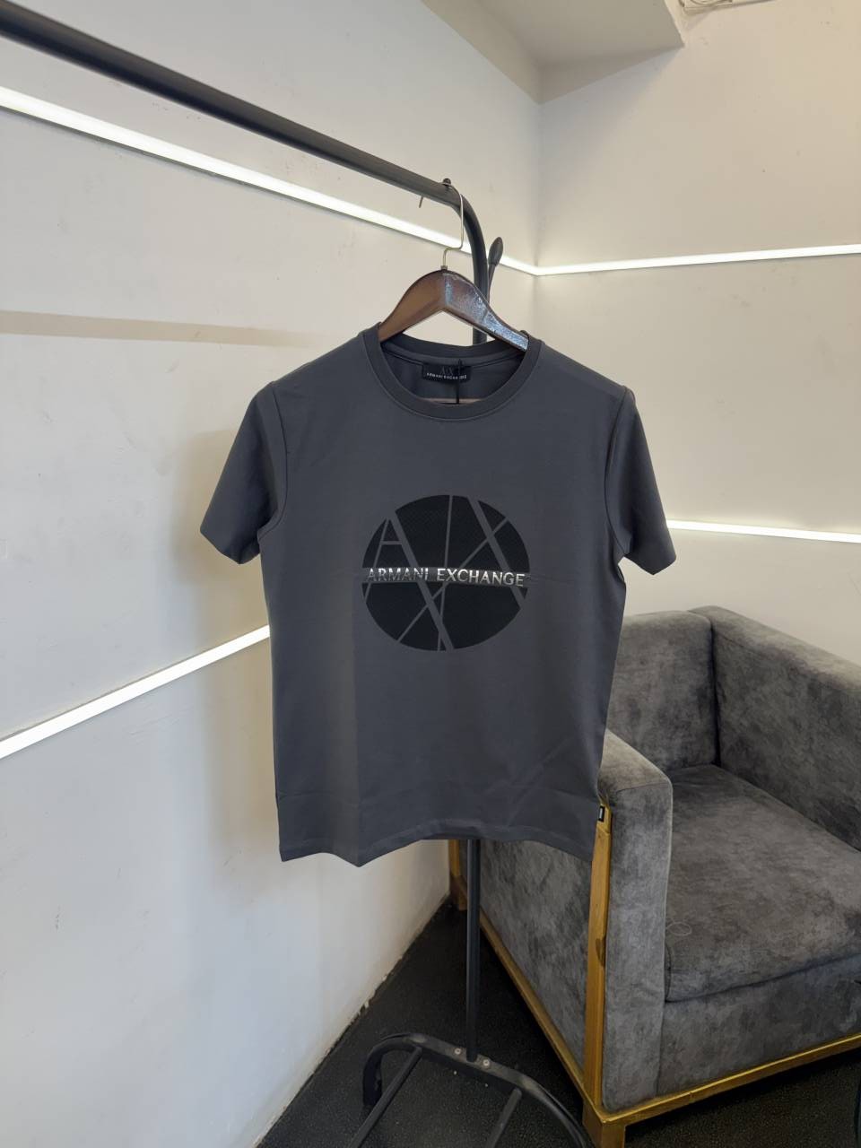 AX grey turkey imported 3d print round neck tshirt