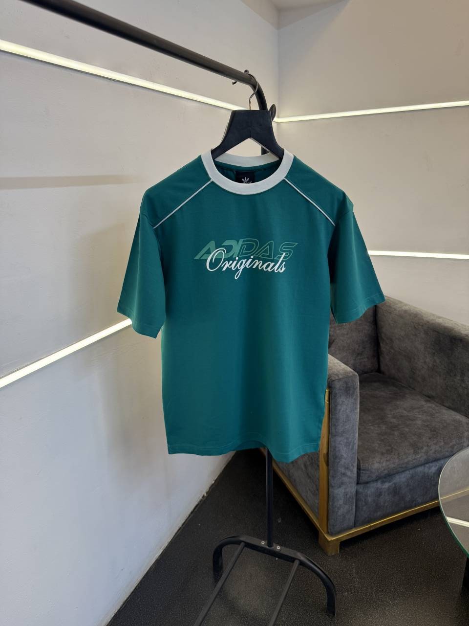 Adiddas drop shoulder imported round neck tshirt c green