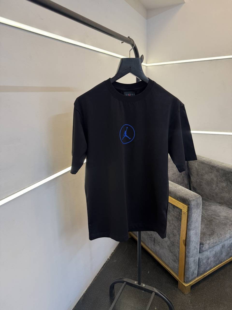 Air jordan drop shoulder front and back print imported tshirt black