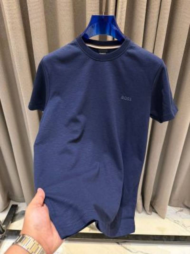 Boss Chest Logo Round Neck T-shirt Navy