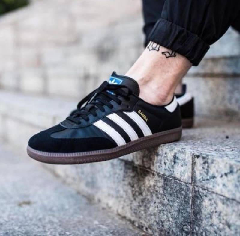 Addidas samba black white men with keychain