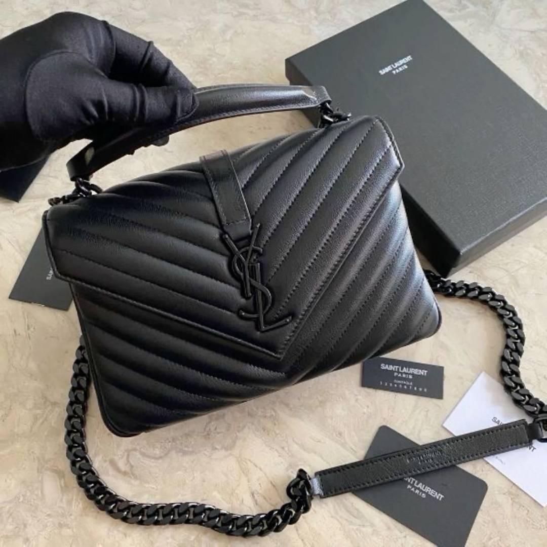 Ysl Collage BlackMedium Shoulder Bag With Original Box & Dust Cover