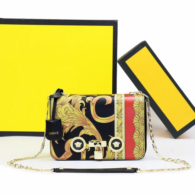 Versace Jeans Couture Crystal Medusa Shoulder Bag With OG Box & Dust Bag (Red Flower - 977)