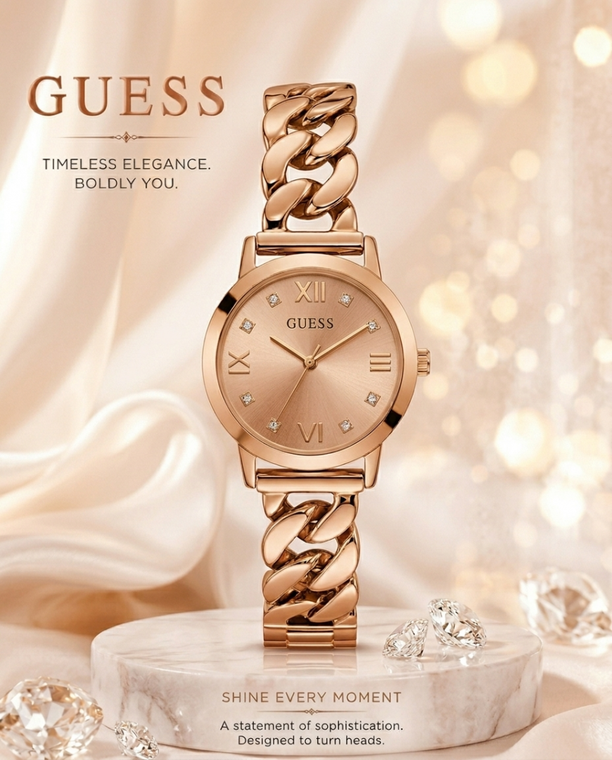 Guess Chain Silhouette Full RoseGold video