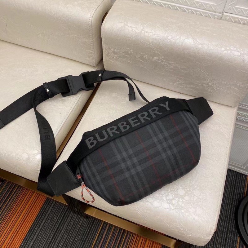 Burbery_B_Black_Check_Print_Waist_BeltBag_With_DustCover