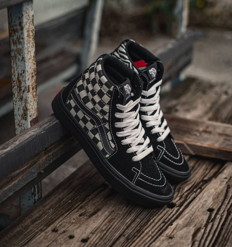 Vans SK8 High Zebra n Checkerboard Sneakers