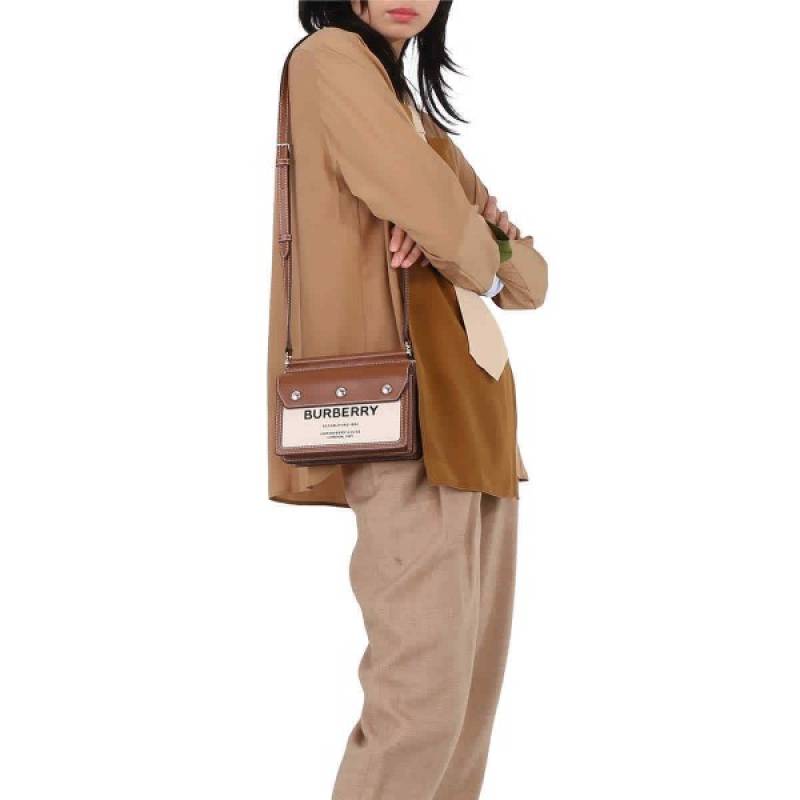Burbberry Horseferry Pocket Cross-Body Bag With OG Box Dust Bag (Brown - 205)