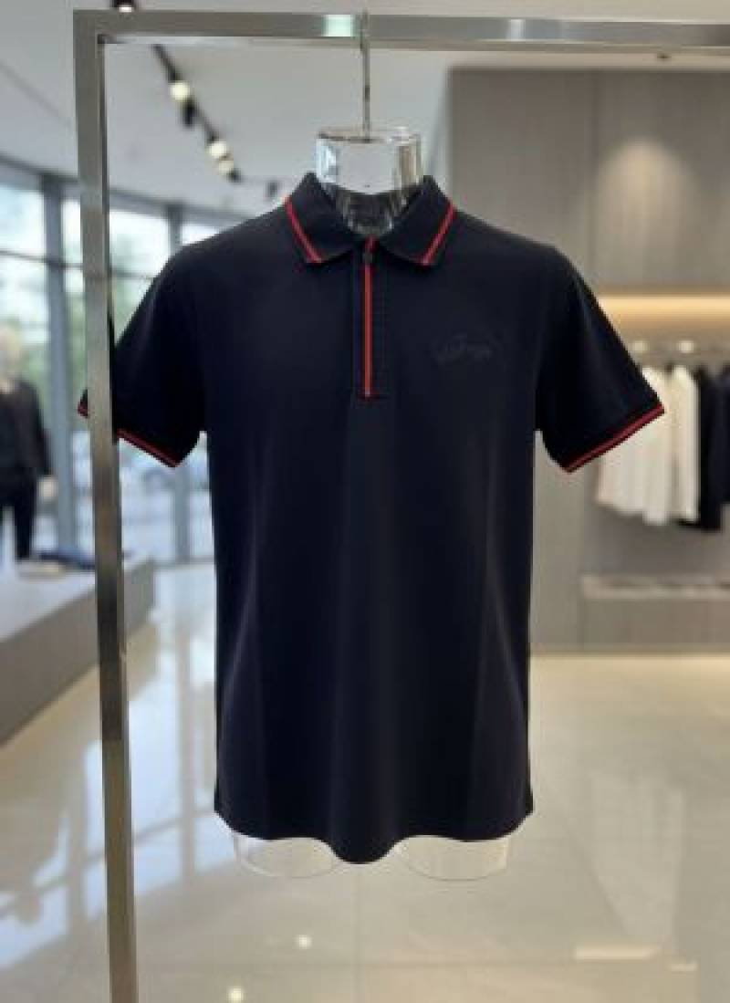 Boss_impoted Primium Chest Logo Polo T-shirt Navy Blue