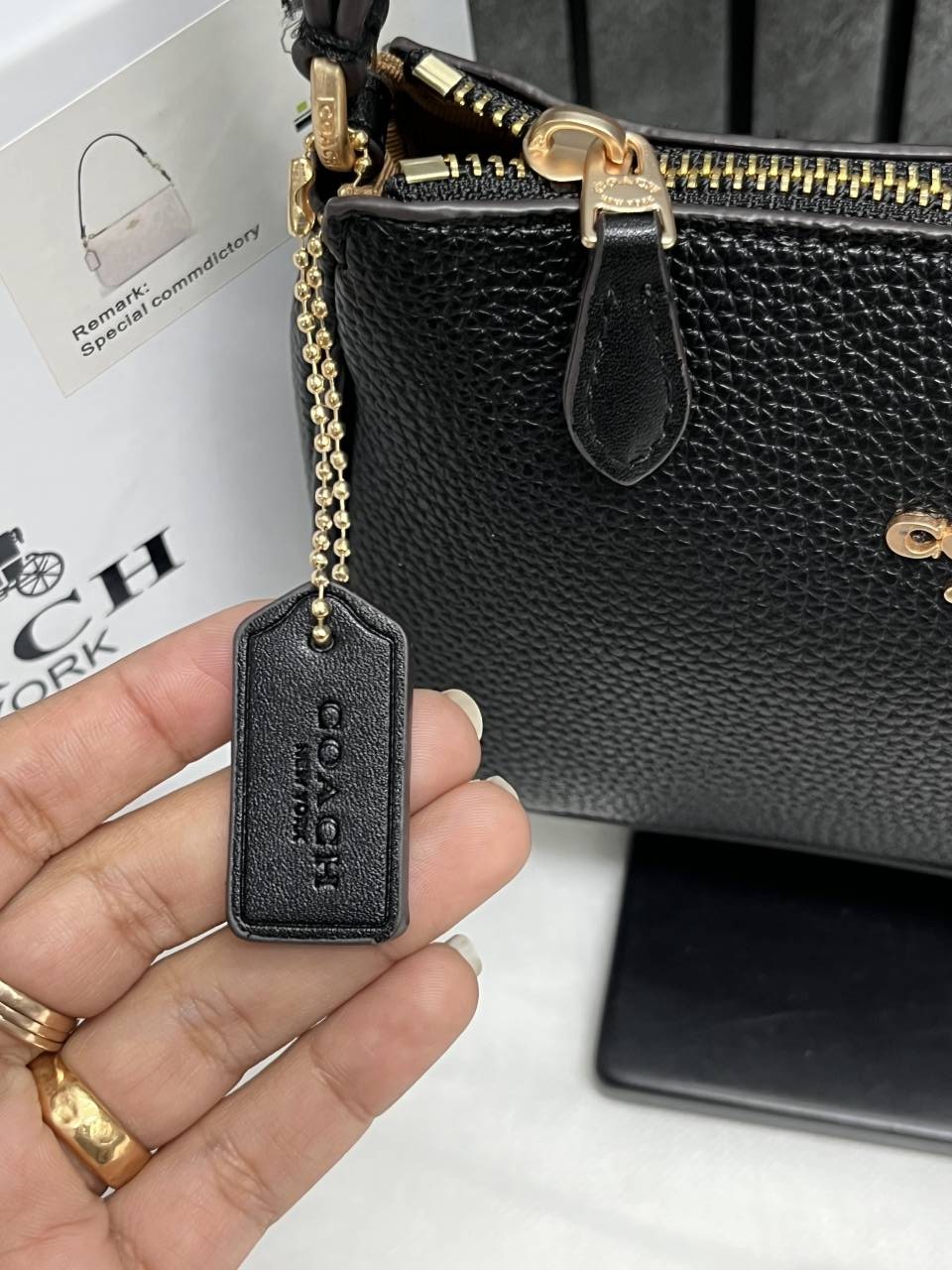Coacch Nolita All-Black With Original Box DustCover & Pearl charm