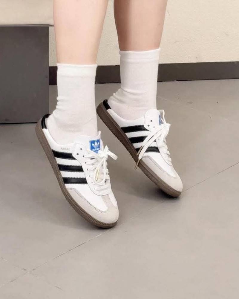 Adidaas Samba Mule White Black For Mens 669