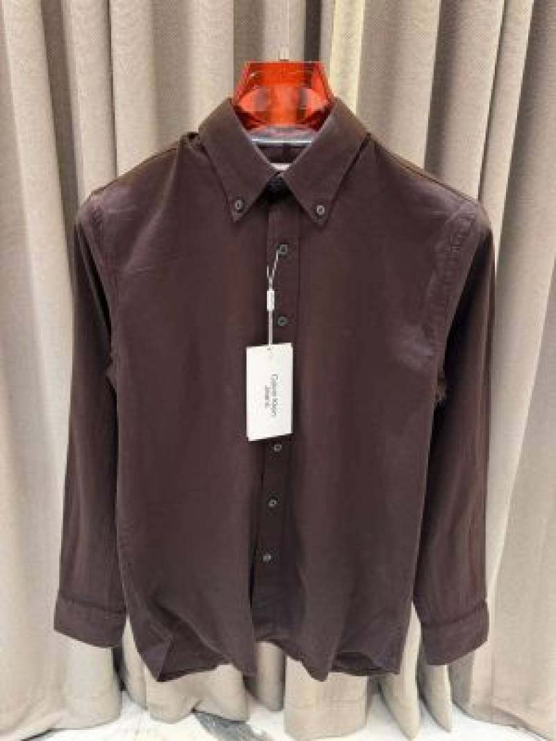 Calvin Kline Chest Logo Full Sleeves Shirt Dark Brown