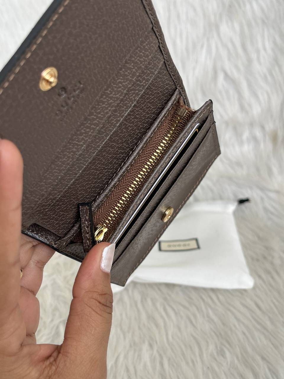 Guchii 02 Brown Mono Wallet With Original Box & DustCover Premium Quality