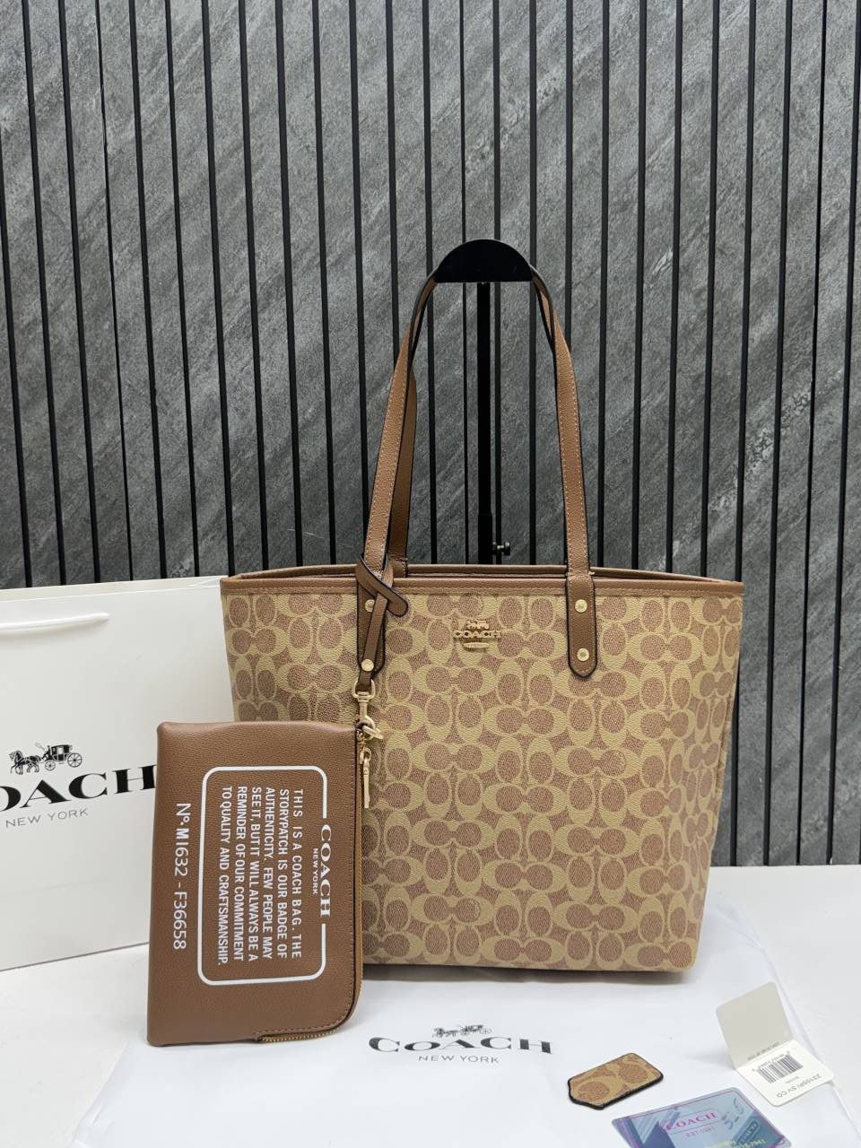 Coacch CB 04 Apricot-Apricot Reversible City Tote With Wallet CarryBag & Original DustCover