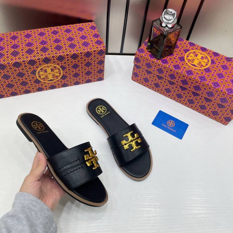 Tori Burch_Black_Everly_Slides_For_Women_With_Original_Box_ video