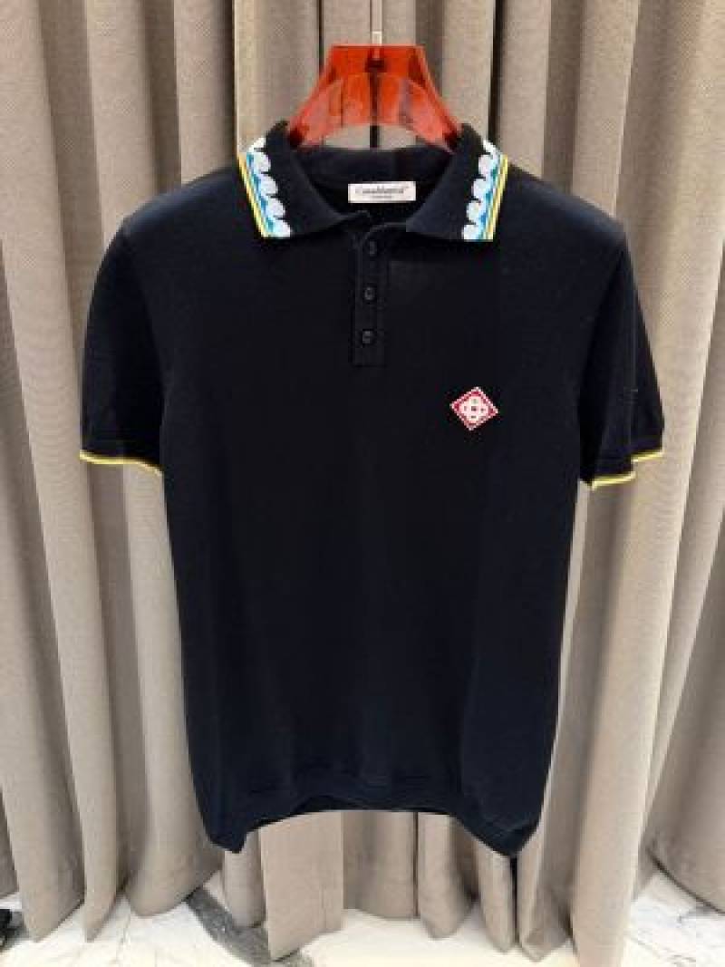 Casablanca_imported polo Tshirt Black