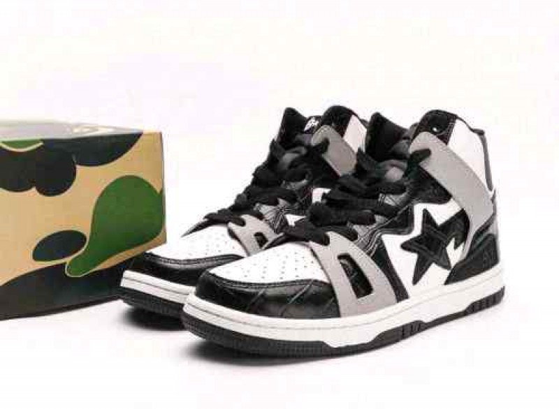 A BathinGahpe Bape Sta 93 Hi Black Light Grey Men S