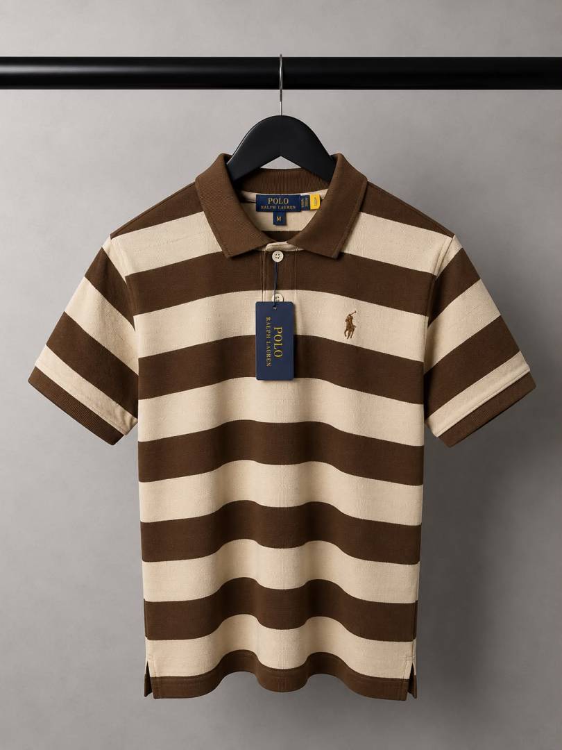 Ralp_ Laure_n Premium Knit Striped Polo T-Shirt With OG Box Packaging 1469. Sale offer VS1000