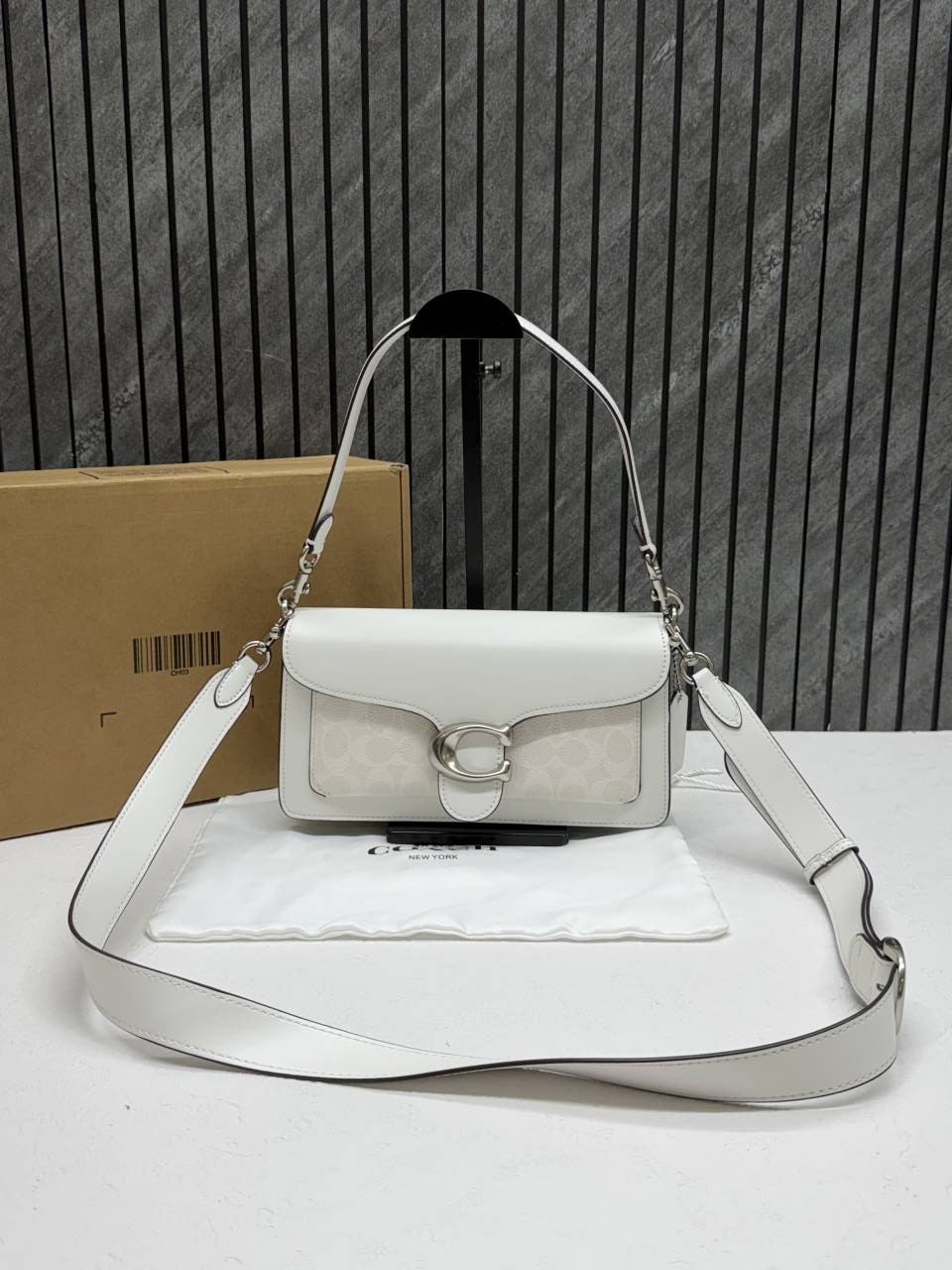 Coach Tabby 26 Highend Quality White-Mono-Brown With Original Box & DustCover With Branding inside the flap 11 Highend