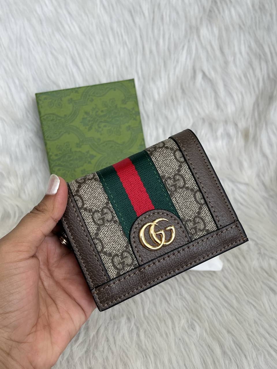 Guchii 02 Brown Mono Wallet With Original Box & DustCover Premium Quality