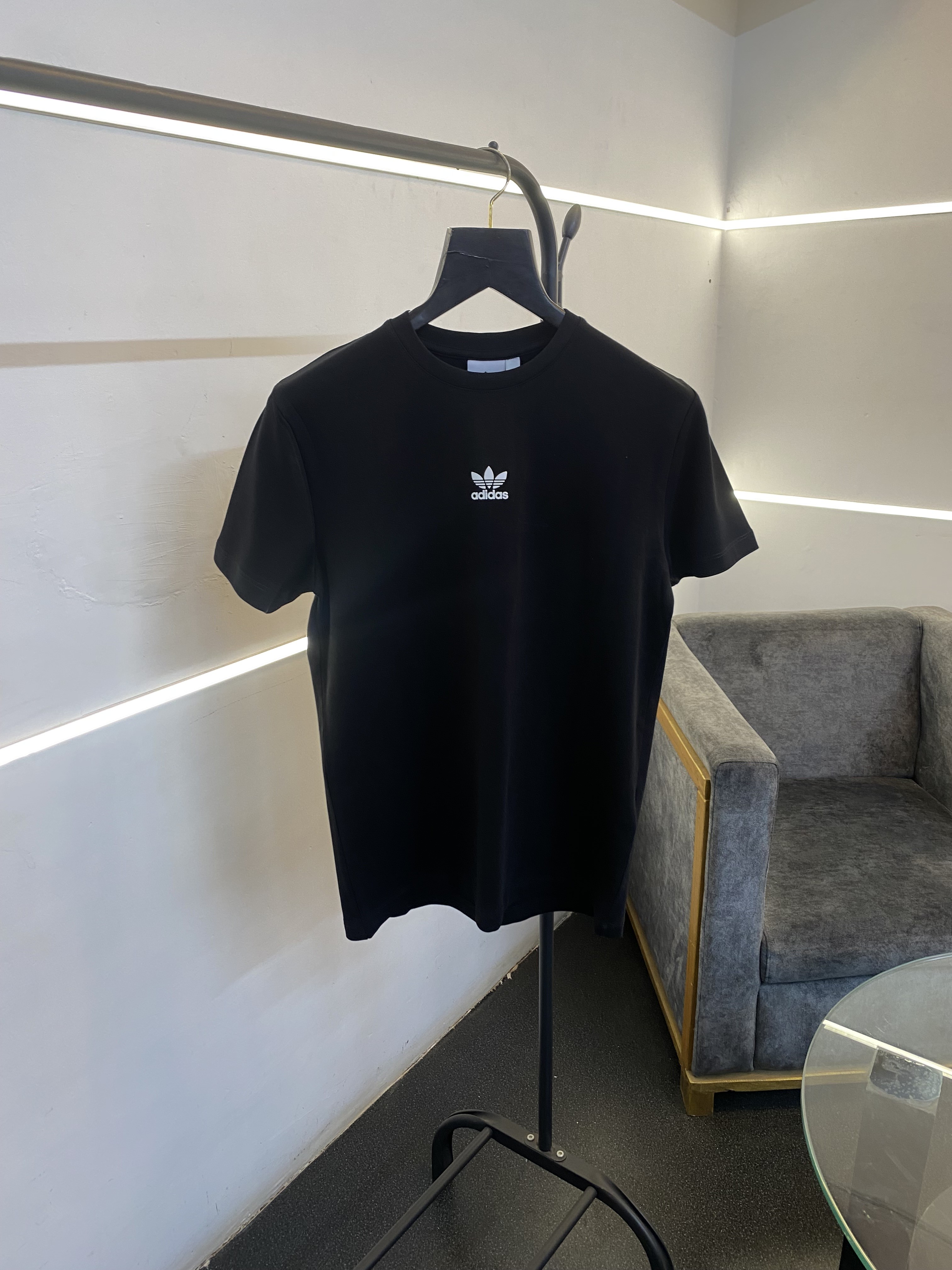 Adiddas round neck imported tshirt with front small logo and back big logo