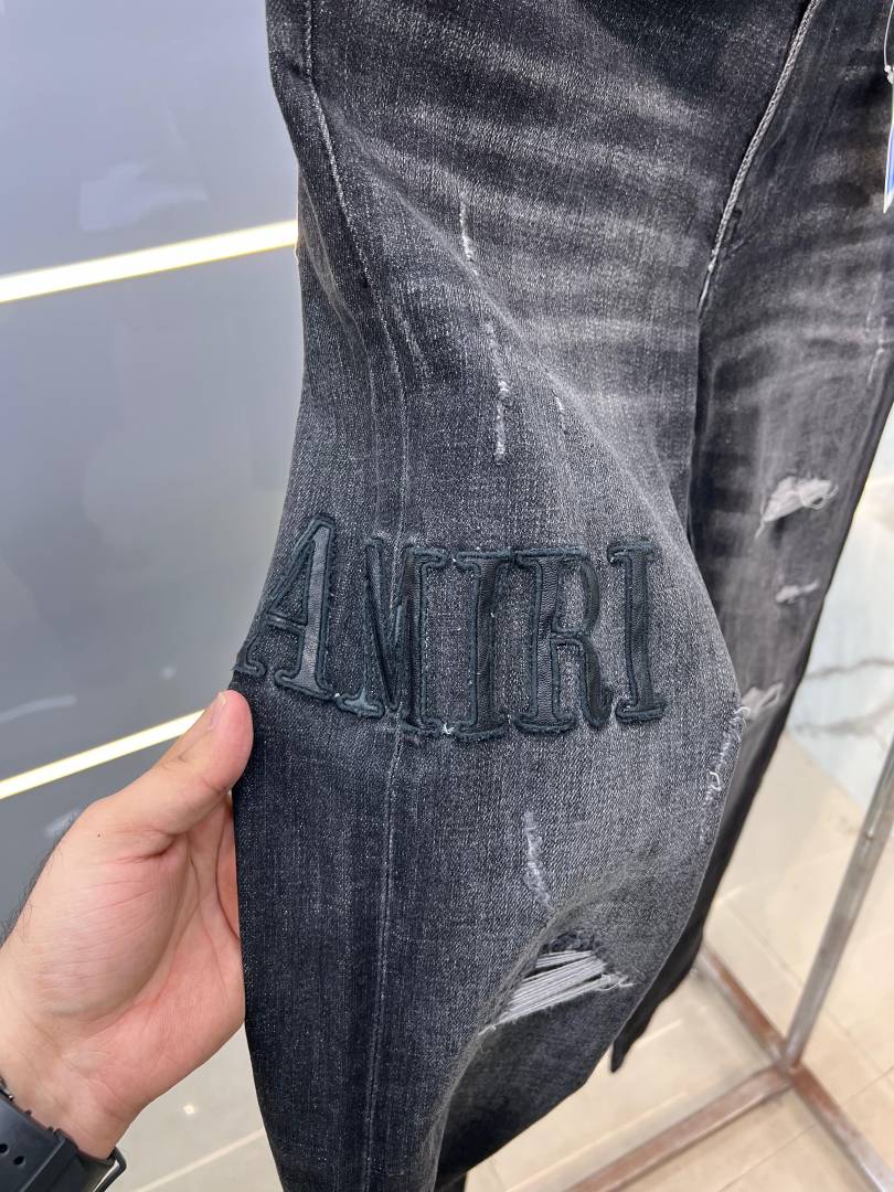 Ameeri Dark Shade Premium Imported Boot Cut Denim with Embroidered Logo 2401
