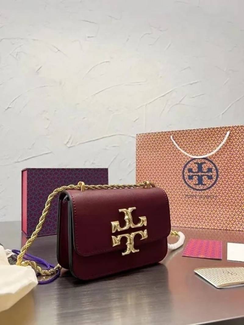 Tory564 Burch Eleanor Premium Quality Shoulder Bag With OG Box & Dust Bag (Wine - 564)