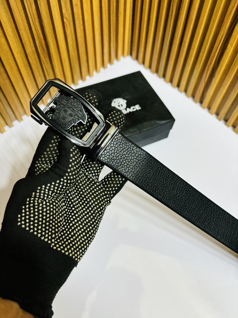 03 VERSACE FULL BLACK PREMIUM QUALITY AUTOMATIC LOCK BELT WITH BOX
