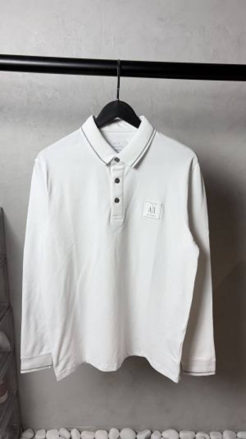 Armaan_Exchange Premium Long Sleeves Polo T Shirt White 1071. sale- offer. VS1000