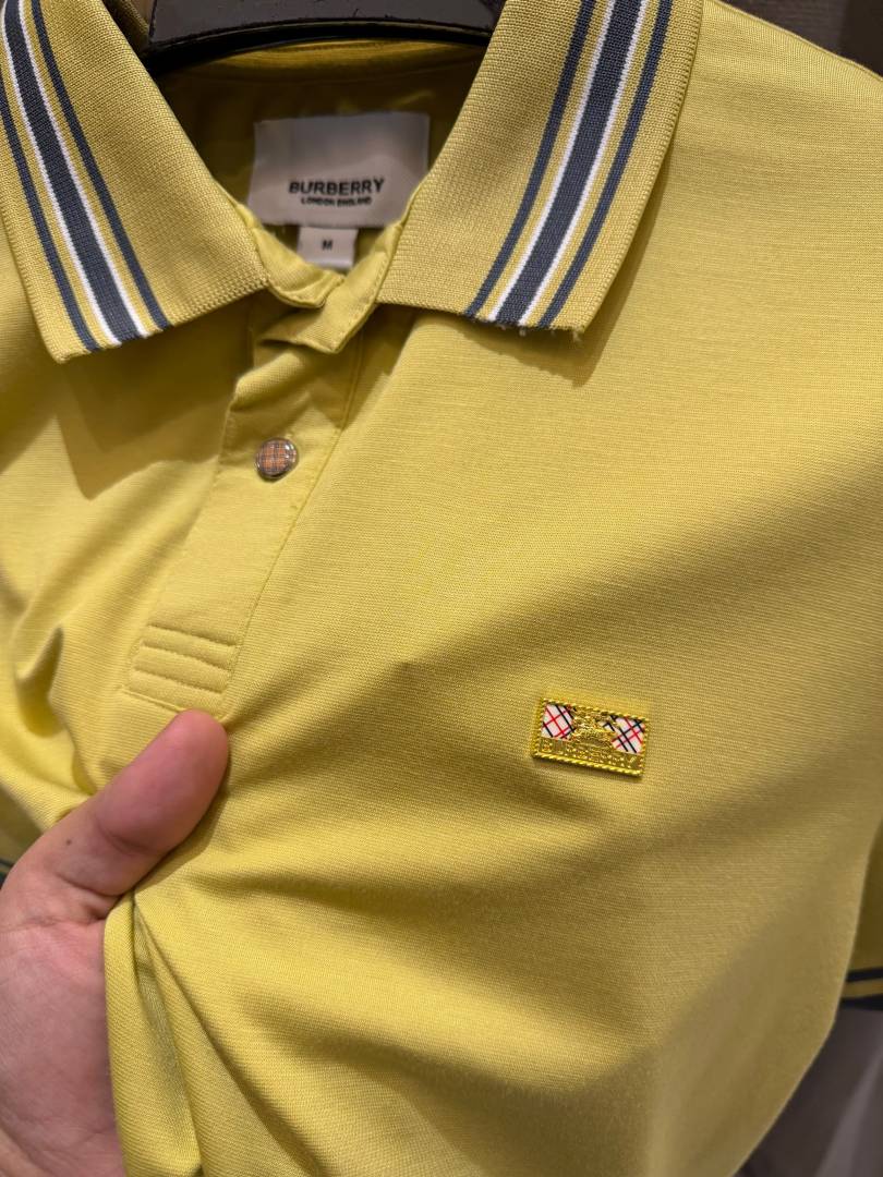 Burberri Chest Logo Polo T-shirt Mustard Yellow