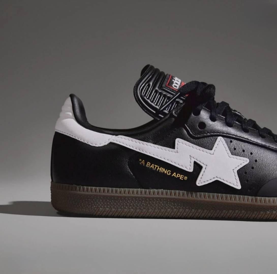 ADIDDAS SAMBA BAPE BLACK WHITE BLACK SNEAKER