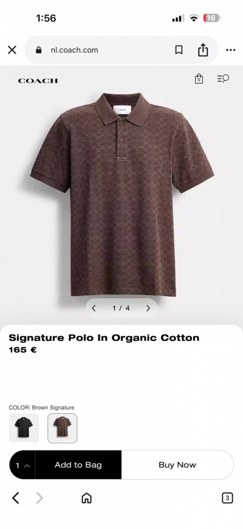 Coatch Full Monogram Polo T-shirt Brown